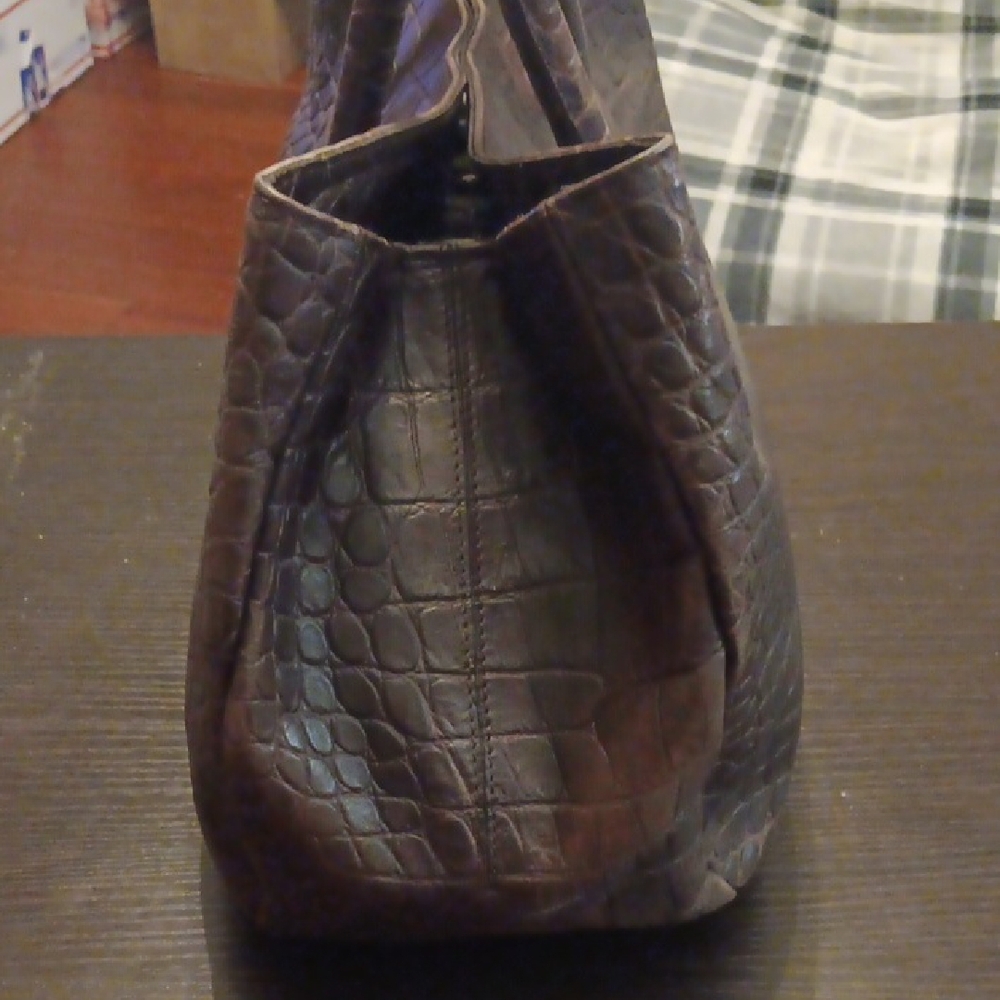 Furla Brown Crocodile-Embossed Women's Bag EUC - Picture 3 of 13